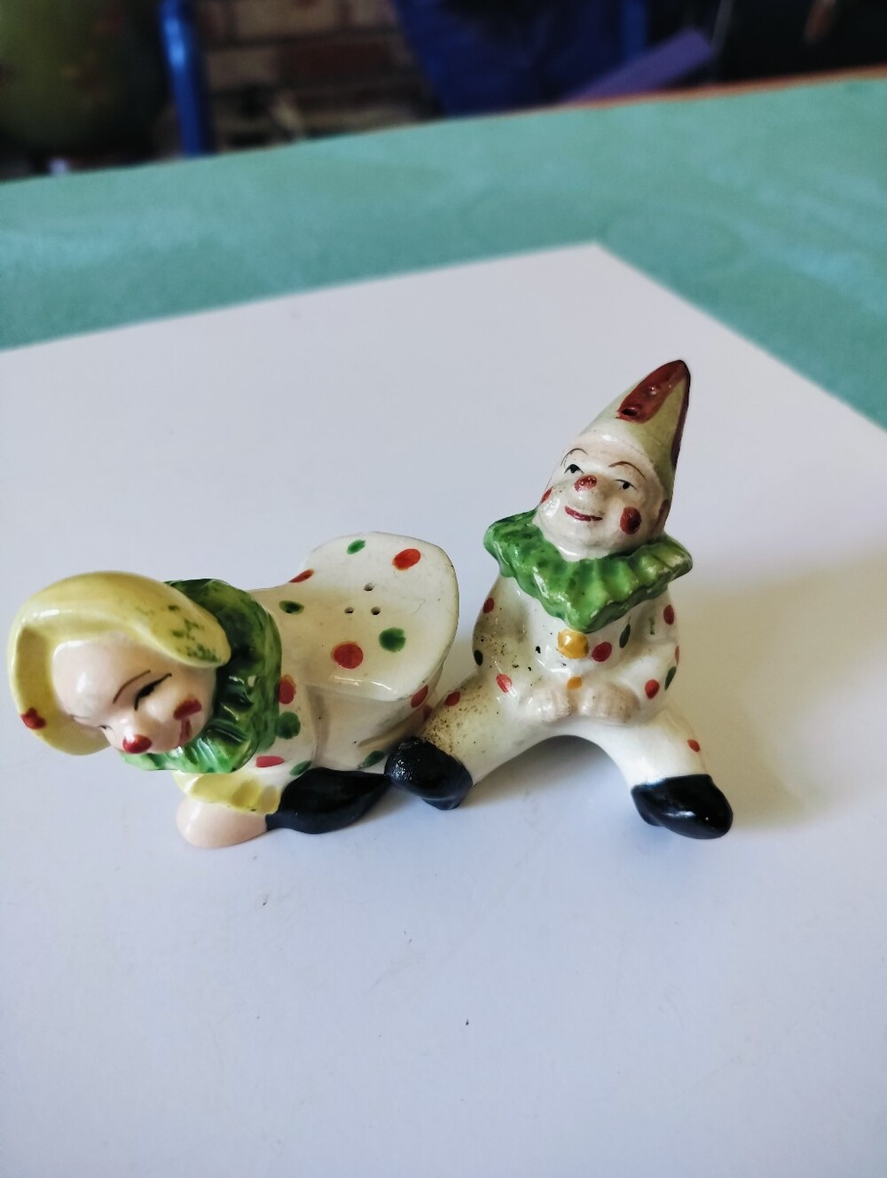 Vintage Occupied Japan Clown Salt and Pepper Shakers Set